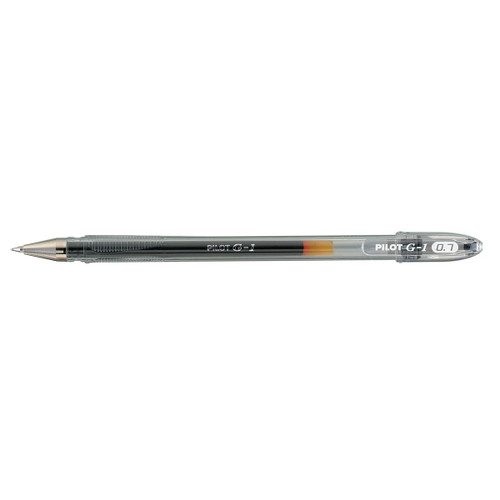 Pilot G107 Gel Ink Pen Medium 0.7mm Tip 0.39mm Line Black Ref BLG10701 [Pack 12]