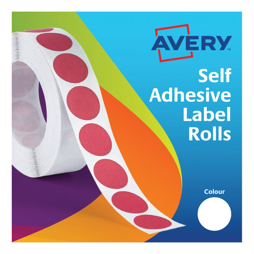 Avery Labels in Dispenser on Roll Round Diam.19mm White Ref 24-404 [1400 Labels]