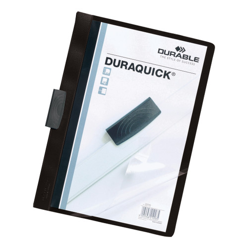 Durable Duraquick Clip Folder PVC Clear Front A4 Black Ref 2270/01 [Pack 20]