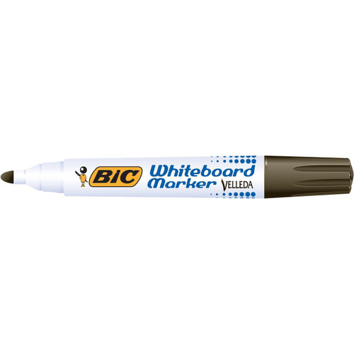 Bic Velleda Marker Whiteboard Dry-wipe 1701 Large Bullet Tip 1.5mm Line Black Ref 942234 [Pack 12]