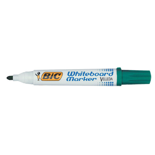 Bic Velleda Marker Whiteboard Dry-wipe 1701 Large Bullet Tip 1.5mm Line Green Ref 904940 [Pack 12]