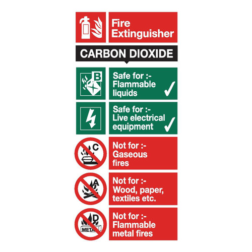 Stewart Superior CO2 Fire Extinguisher Safety Sign W100xH200mm Self-adhesive Vinyl Ref FF093SAV