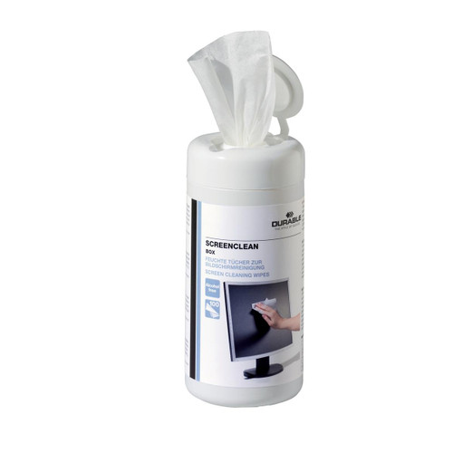 Durable Screenclean Tub Cleaning Wipes Low Lint Pre-saturated Ref 5736 [Tub 100 Wipes]