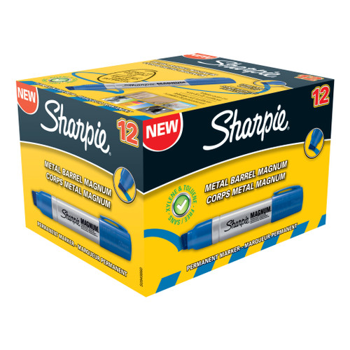 Sharpie Pro Magnum Permanent Marker Large Chisel Tip 14.8mm Line Blue Ref S0949860 [Pack 12]
