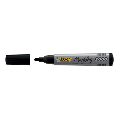 Bic Marking 2000 Permanent Marker Bullet Tip Line Width 1.7mm Black Ref 820915 [Pack 12]
