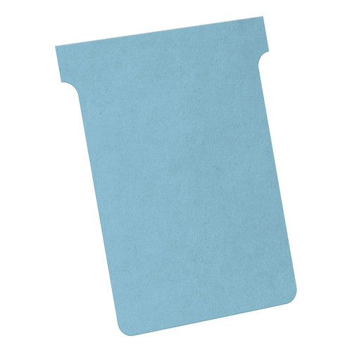 Nobo T-Cards 160gsm Tab Top 15mm W92x Bottom W80x Full H120mm Size 3 Light Blue Ref 2003006 [Pack 100]