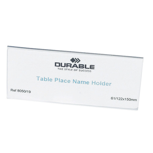 Durable Table Place Name Holder 61/122x150mm Ref 8050 [Pack 25]