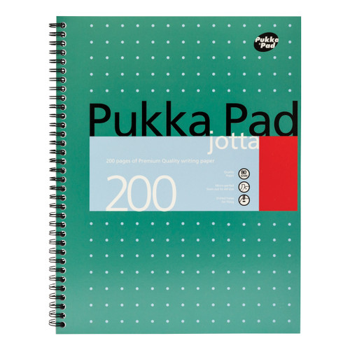 Pukka Pad Mettallic Jotta Nbk Wirebound 80gsm Ruled Margin Perf Punch 4 Hole 200pp A4+ Ref JM018 [Pack 3]