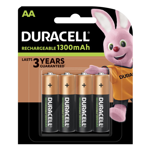 Duracell Battery Rechargeable Accu NiMH 1300mAh AA Ref 81367177 [Pack 4]