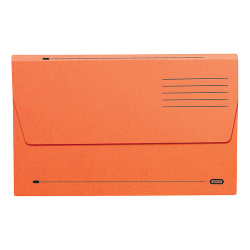 Elba Document Wallet Half Flap 285gsm Capacity 32mm Foolscap Orange Ref 100090241 [Pack 50]