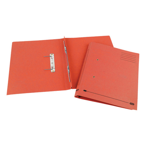 Elba Spirosort Transfer Spring File Recycled Mediumweight 285gsm Foolscap Red Ref 100090288 [Pack 25]