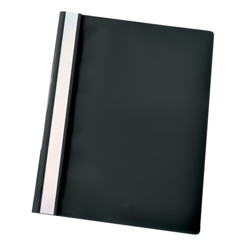 Esselte Report Flat Bar File Polypropylene Clear Front A4 Black Ref 28320 [Pack 25]