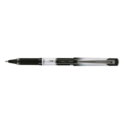Pilot V-Ball VBG5 Rollerball Pen Rubber Grip Fine 0.5mm Tip 0.3mm Line Black Ref BLNVBG501 [Pack 12]