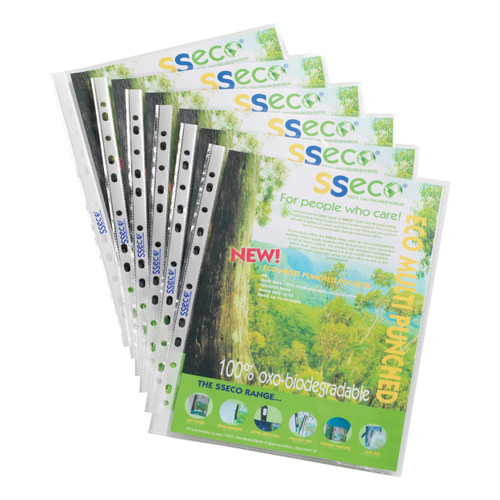 SSeco Pocket Polypropylene Oxo-biodegradable Top-opening 50 Micron A4 Glass Clear Ref PP50 [Pack 100]