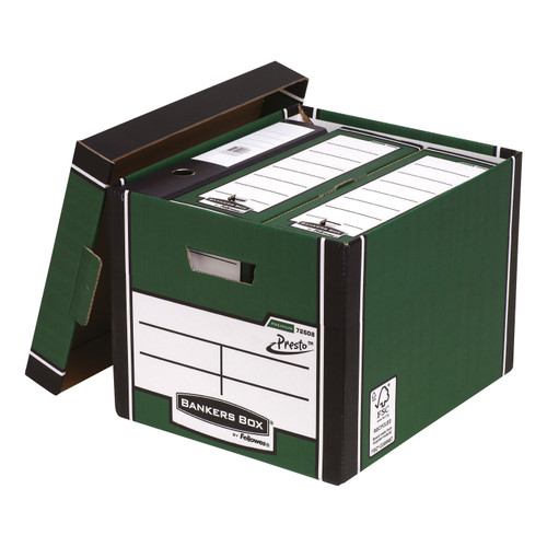 Bankers Box Premium Storage Box (Presto) Tall Green FSC Ref 7260802 [Pack 10]