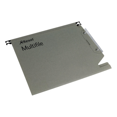 Rexel Multifile Lateral Susp Files Manilla 15mm V-base 330mm Runner 210gsm A4 Green Ref 78080 [Pack 50]