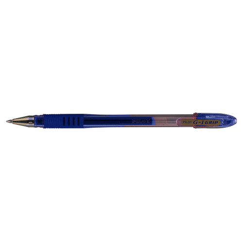 Pilot G-107 Grip Gel Rollerball Pen Fine 0.7mm Tip 0.39mm Line Blue Ref BLGPG10703 [Pack 12]