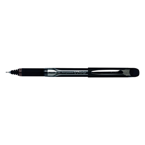 Pilot V7 Hi-Tecpoint Rollerball Pen Rubber Grip Fine 0.7mm Tip 0.5mm Line Black Ref BXGPNV701 [Pack 12]