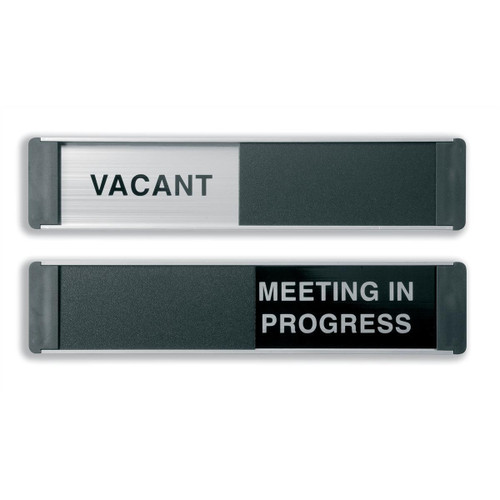 Stewart Superior Vacant/Meeting In Progress Door Panel Aluminium/PVC W255xH52mm Self-adhesive Ref OF139