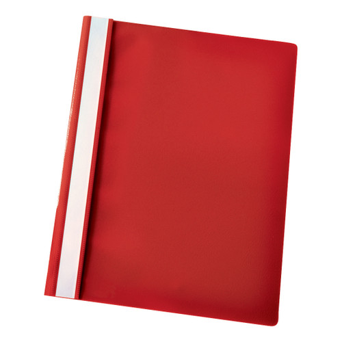 Esselte Vivida Report Flat Bar File Polypropylene Clear Front A4 Red Ref 28316 [Pack 25]