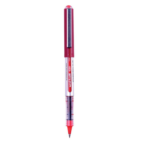 Uni-ball Eye UB150 Rollerball Pen Micro 0.5mm Tip 0.3mm Line Red Ref 162560000 [Pack 12]