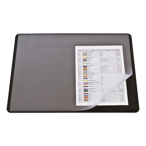 Durable Desk Mat with Transparent Overlay W530xD400mm Black Ref 7202/01