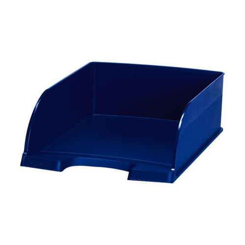 Leitz Letter Tray Plus Jumbo Deep Sided with 2 Label Positions Blue Ref 52330035