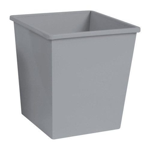 5 Star Facilities Waste Bin Square Metal Scratch Resistant 27 Litres 325x325x350mm Metallic Silver