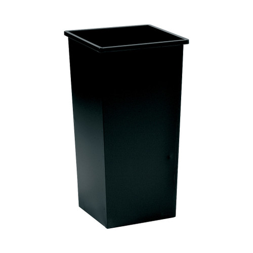 5 Star Facilities Waste Bin Square Metal Scratch Resistant 48 Litres 325x325x642mm Black