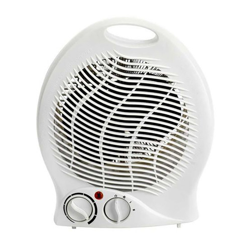 2kW Upright Fan Heater White with Thermostat 2 Heat Settings 1kW 2kW Ref FH1P-2000W