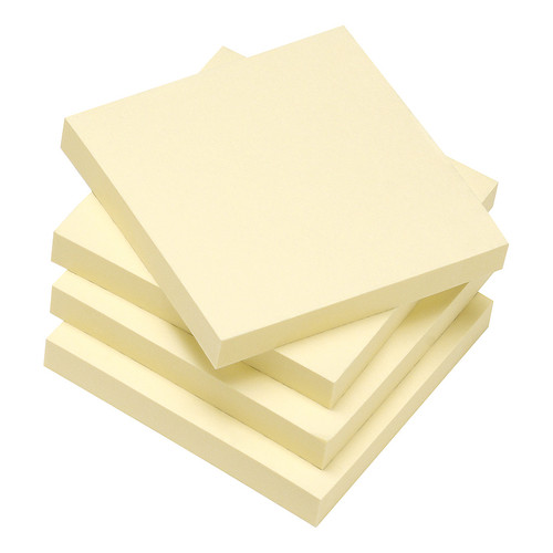5 Star Eco Re-Move Recycled Notes Repositionable Pad of 100 Sheets 76x76mm Yellow [Pack 12]