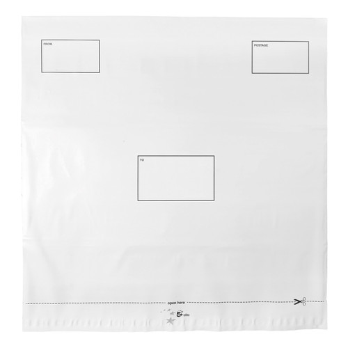 5 Star Elite DX Bags Self Seal Waterproof White 475x440mm &50mm Flap [Pack 100]