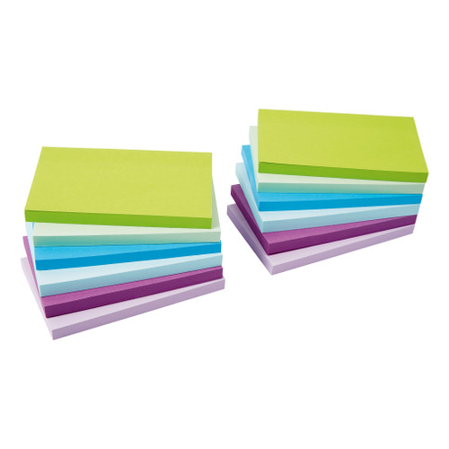 5 Star Office Re-Move Sticky Notes 76x127mm 6 Neon/Pastel Colours 100 Sheets per Pad [Pack of 12]