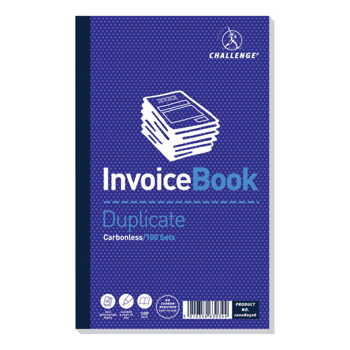 Challenge Duplicate Book Carbonless Invoice without VAT/tax 100 Sets 210x130mm Ref 100080526 [Pack 5]