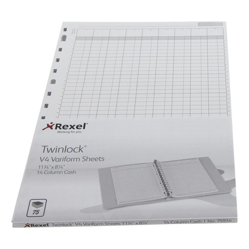 Twinlock V4 Variform 5 Column Cash Sheets 296x210mm Ref 75931 [Pack 75]