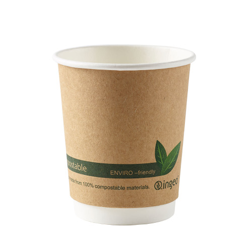 Ingeo Kraft Paper Cups 8oz Double Wall PLA Ref 44881 [Pack 25]