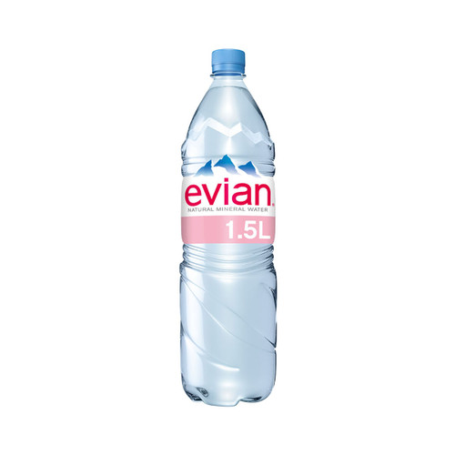 Evian Natural Mineral Water Still Bottle Plastic 1.5 Litre Ref 143136 Pack 8