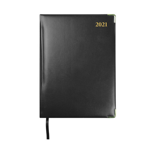 Collins 2021 Classic Manager Diary Day to Page Sewn Binding 190x260mm Black Ref 1200V 2021