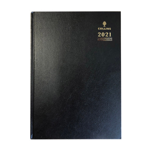 Collins 2021 Quarto Desk Diary Week to View Sewn Binding 190x260mm Black Ref A36 2021