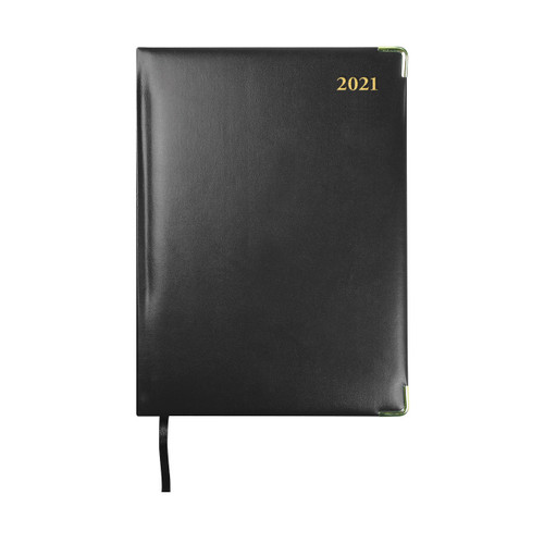Collins 2021 Classic Compact Desk Diary Day to Page Sewn Binding 210x148mm Black Ref 1250V 2021