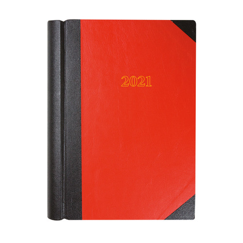 Collins 2021 Desk Diary 2 Pages to a Day Sewn Binding A4 297x210mm Red Ref 42 Red 2021