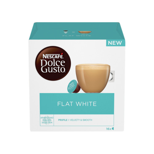 Nescafe Flat White Capsules for Dolce Gusto Machine Ref 12367386 Pack 48 (3x16 Capsules=48 Drinks)