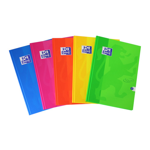 Oxford Soft Touch Casebound A4 Assorted Colours Ref 400090141 [Pack 5]