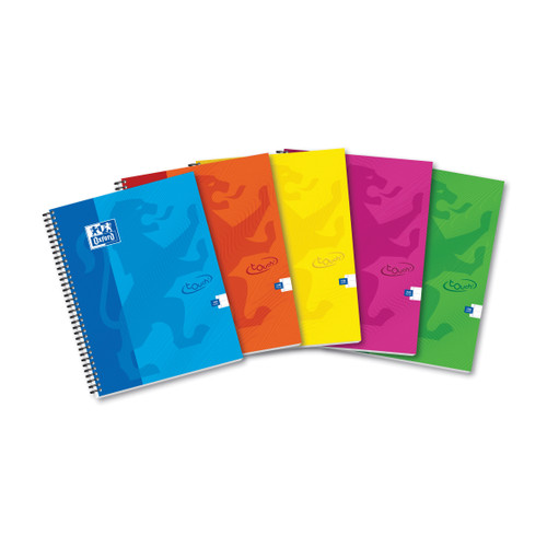 Oxford Soft Touch Wirebound A4 Assorted Colours Ref 400109986 [Pack 5]