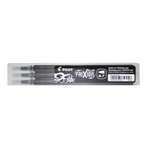 Pilot Frixion Rollerball Clicker Refill 0.7mm Tip Black Ref 4902505356056 [Pack 3]