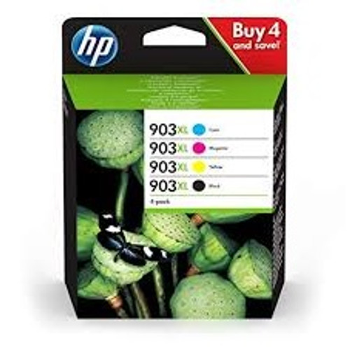 Hewlett Packard 903XL Inkjet Cartridge High Yield Page Life 825pp 50ml B/C/M/Y Ref 3HZ51AE [Pack 4]