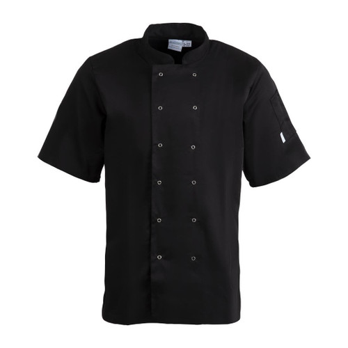 Whites Vegas Unisex Chefs Jacket Short Sleeve Black 4XL