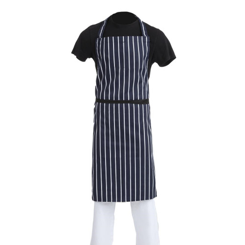 Whites Butchers Apron Navy Stripe Extra Large