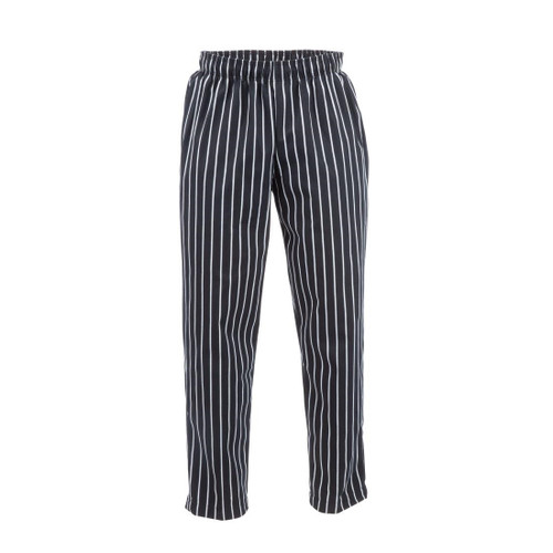 Chef Works Designer Baggy Pant Black and White Striped S