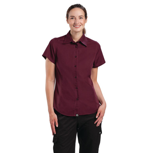 Chef Works Womens Cool Vent Chefs Shirt Merlot L